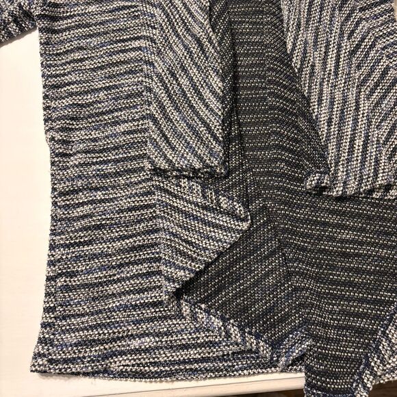 Tommy Hilfiger Women's Knit Blue White Open Front Drape Cardigan Sweater Size S - Picture 6 of 16